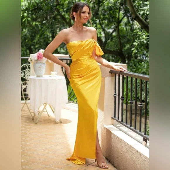 green emerald velvet dress Lace-Up Long Beaded Prom Dress: Amarra 94282 Gold / 0 main image 1